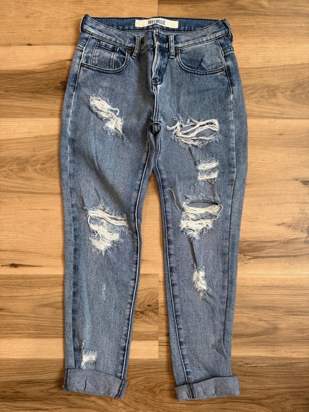 Melville Light Blue Distressed Boyfriend Jeans